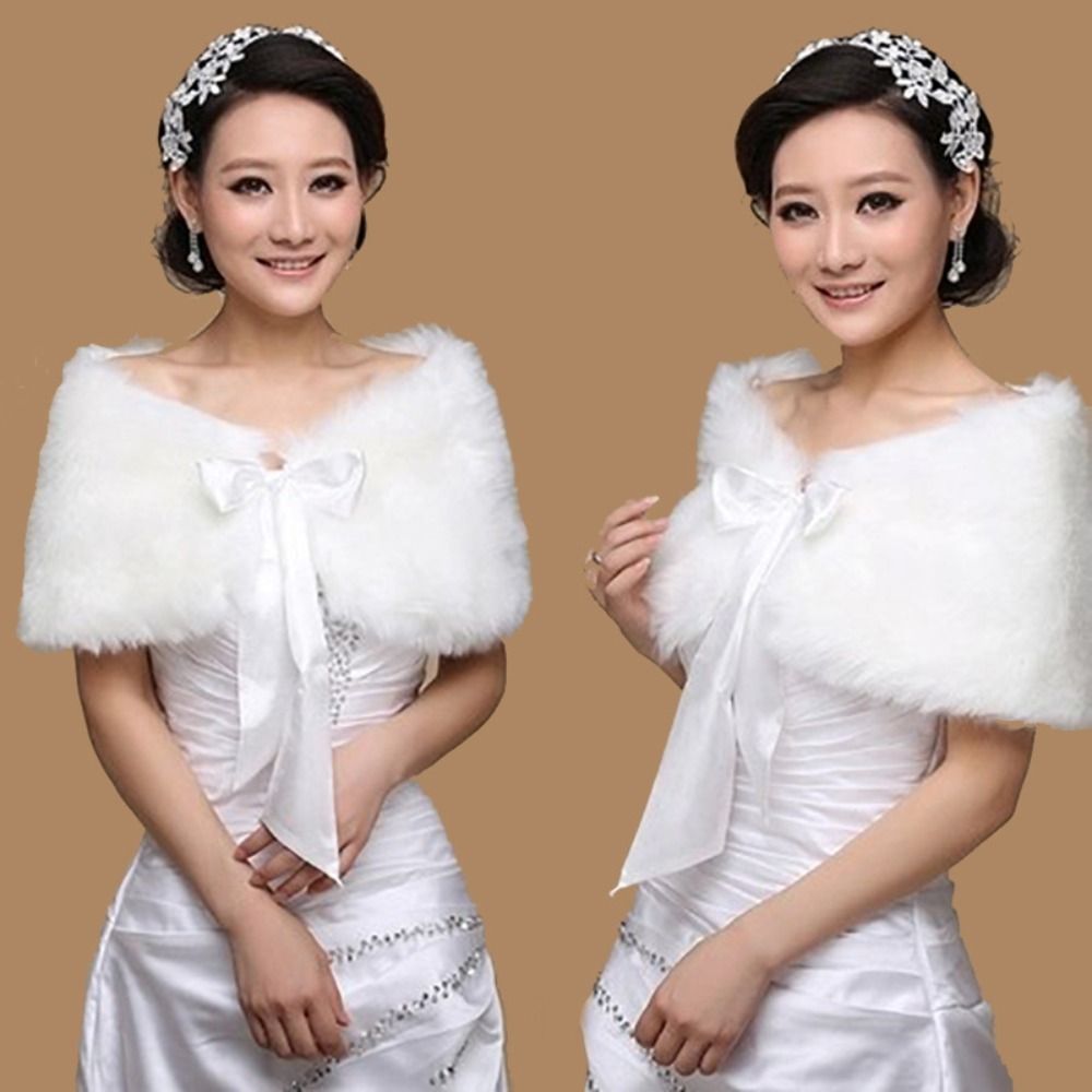 Shawl Wrap Winter - Winter Cape White Fur Shawl Wedding