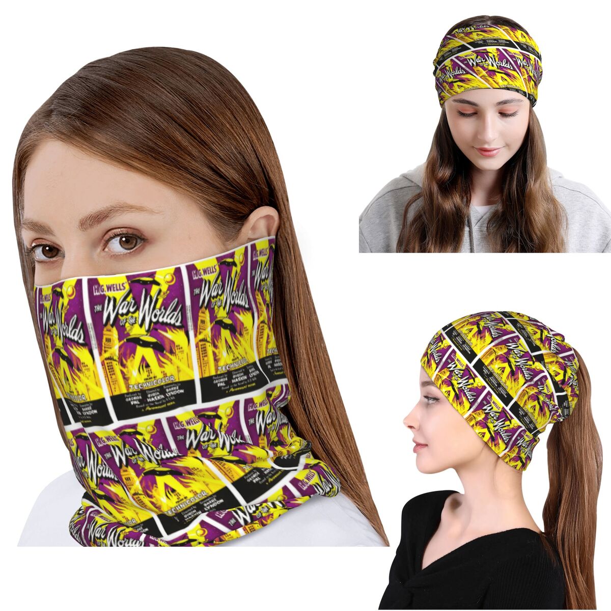 Knit Beanie Hat Warm - War Of The Worlds Bandana Neck